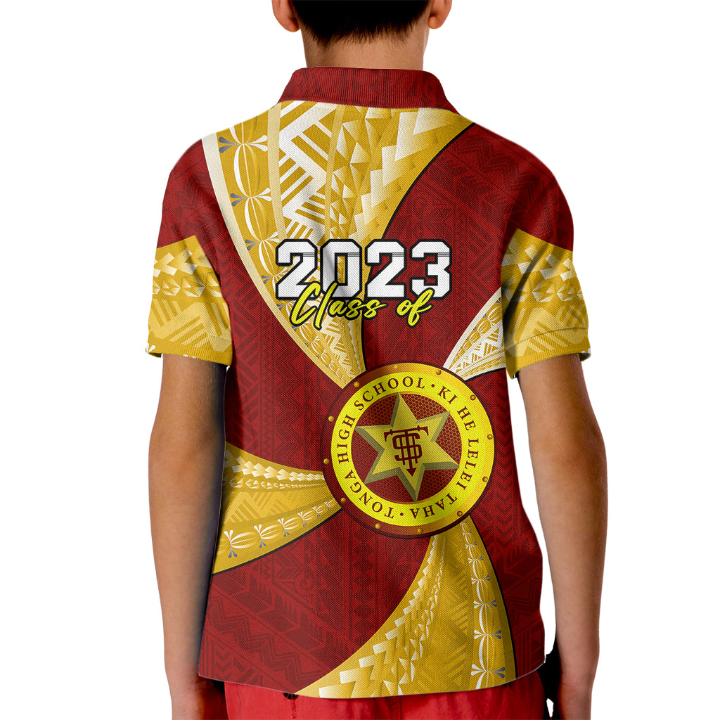 Personalised Tonga High School Kid Polo Shirt Class Of Year Tongan Ngatu Pattern LT14 - Polynesian Pride