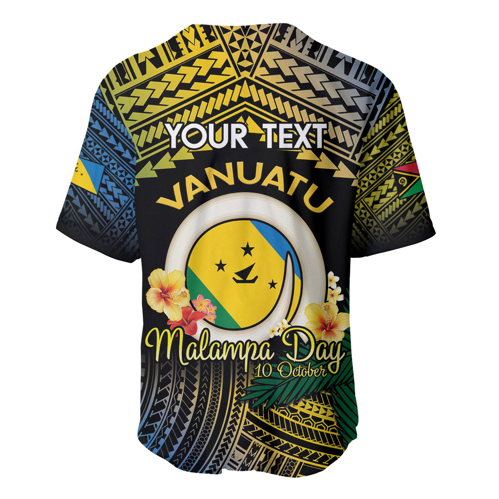 Personalised Malampa Day Baseball Jersey Vanuatu Provinces Polynesian Pattern