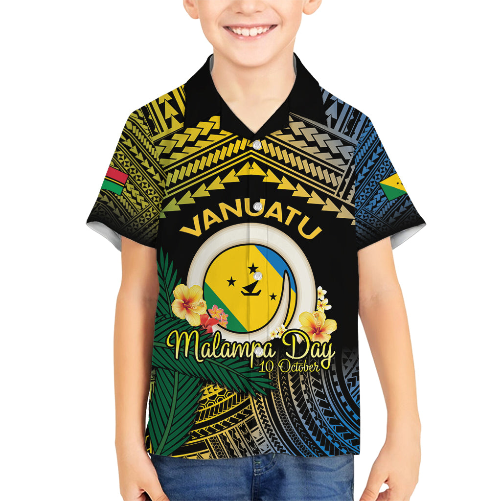Personalised Malampa Day Family Matching Long Sleeve Bodycon Dress and Hawaiian Shirt Vanuatu Provinces Polynesian Pattern