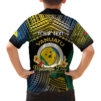 Personalised Malampa Day Family Matching Tank Maxi Dress and Hawaiian Shirt Vanuatu Provinces Polynesian Pattern
