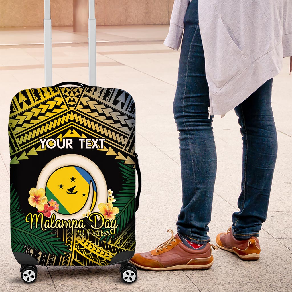 Personalised Malampa Day Luggage Cover Vanuatu Provinces Polynesian Pattern LT14 Black - Polynesian Pride