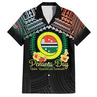 Personalised Penama Day Family Matching Off The Shoulder Long Sleeve Dress and Hawaiian Shirt Vanuatu Provinces Polynesian Pattern