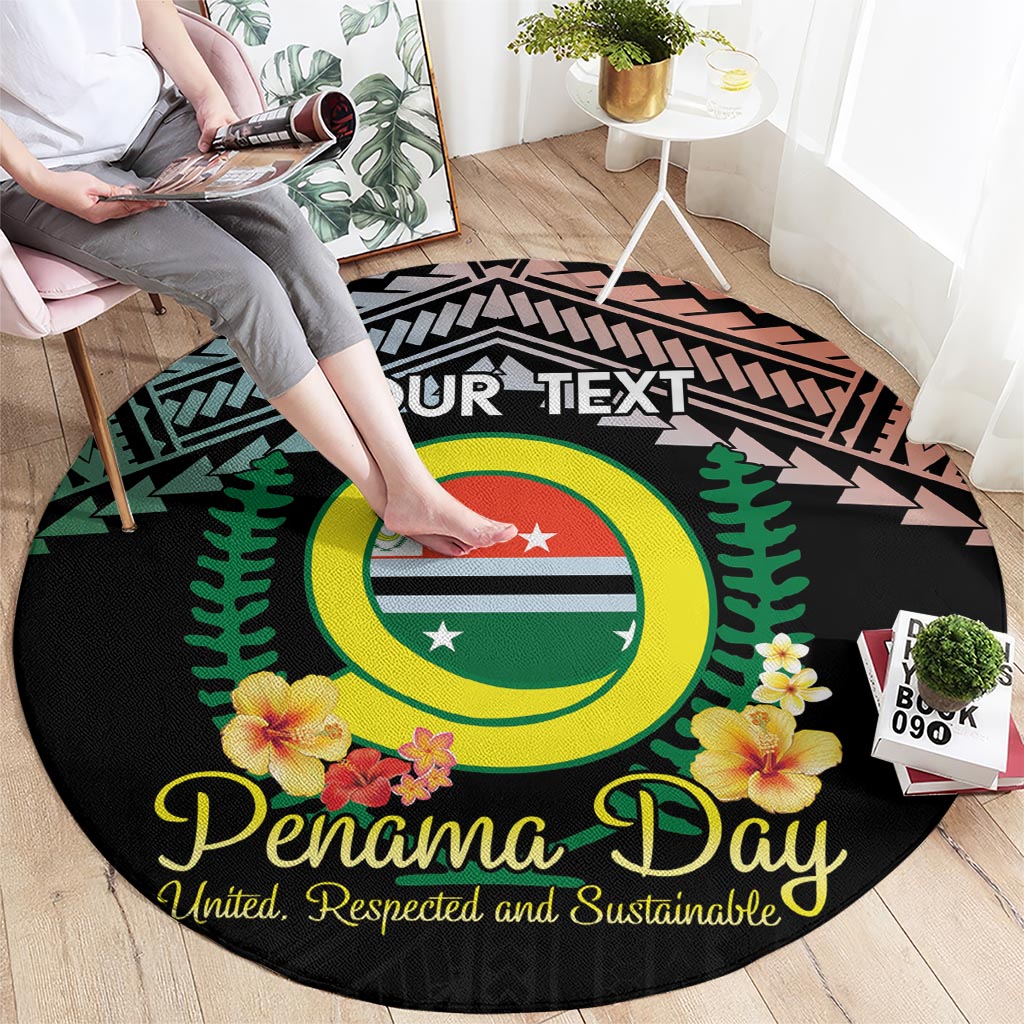 Personalised Penama Day Round Carpet Vanuatu Provinces Polynesian Pattern LT14 - Polynesian Pride