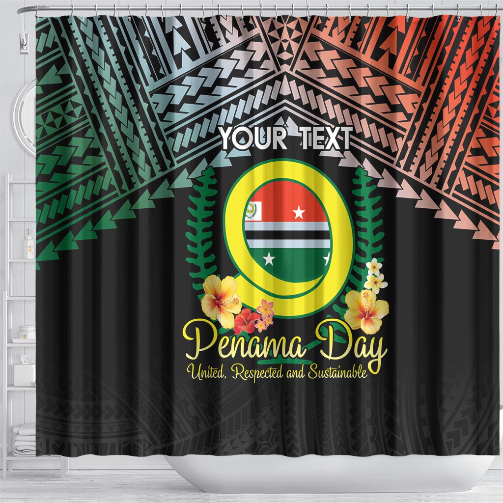 Personalised Penama Day Shower Curtain Vanuatu Provinces Polynesian Pattern