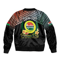 Personalised Penama Day Sleeve Zip Bomber Jacket Vanuatu Provinces Polynesian Pattern