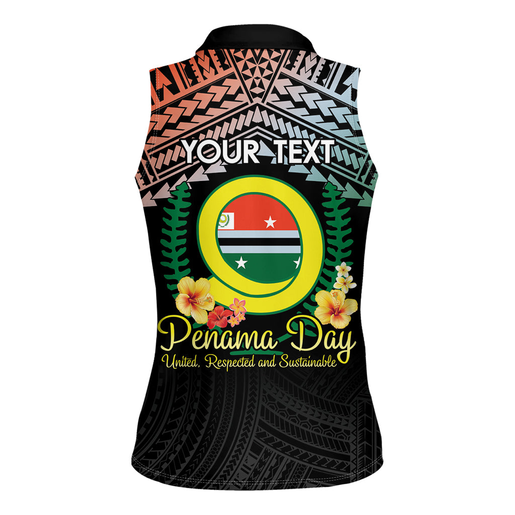 Personalised Penama Day Women Sleeveless Polo Shirt Vanuatu Provinces Polynesian Pattern LT14 - Polynesian Pride