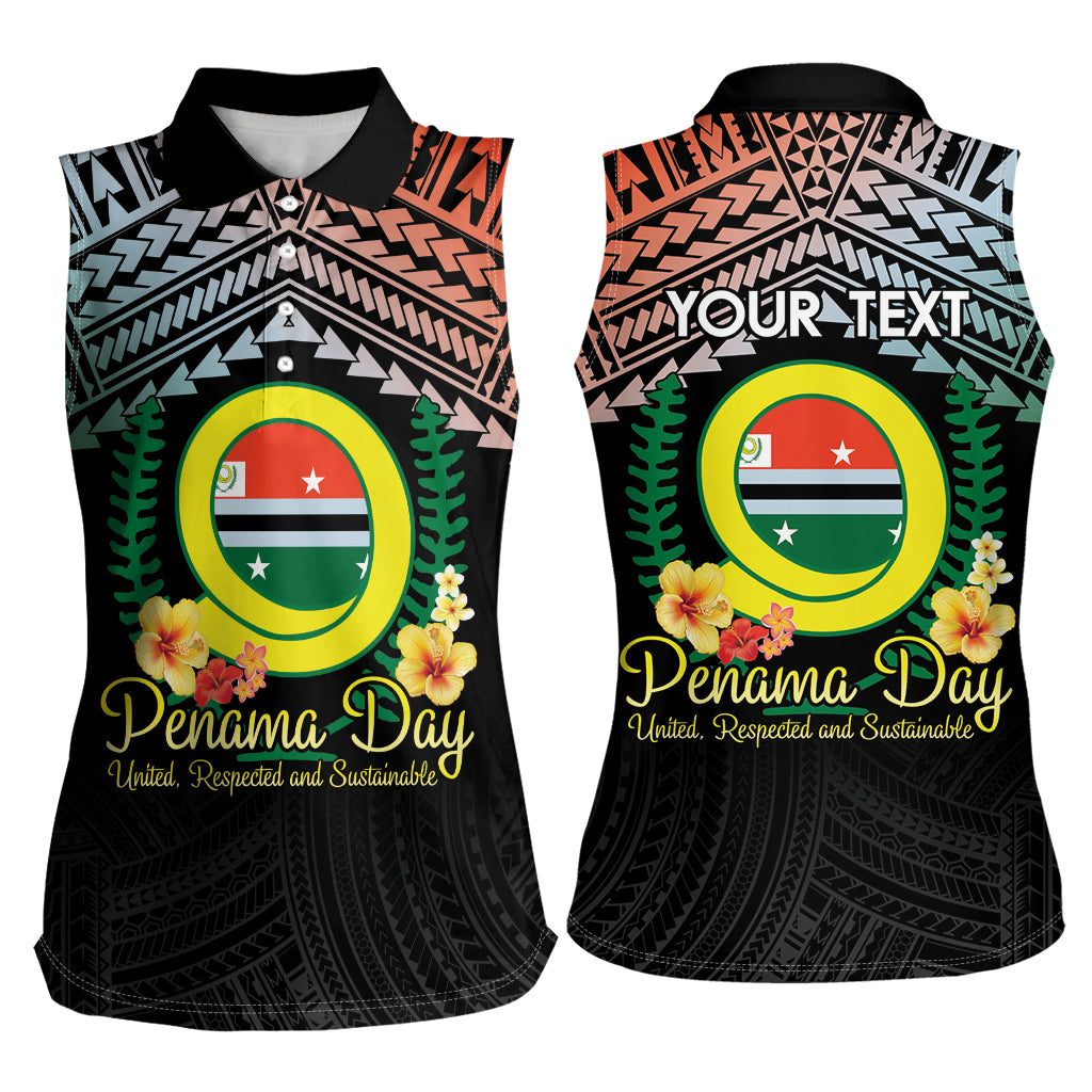 Personalised Penama Day Women Sleeveless Polo Shirt Vanuatu Provinces Polynesian Pattern LT14 - Polynesian Pride