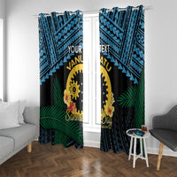 Personalised Sanma Day Window Curtain Vanuatu Provinces Polynesian Pattern