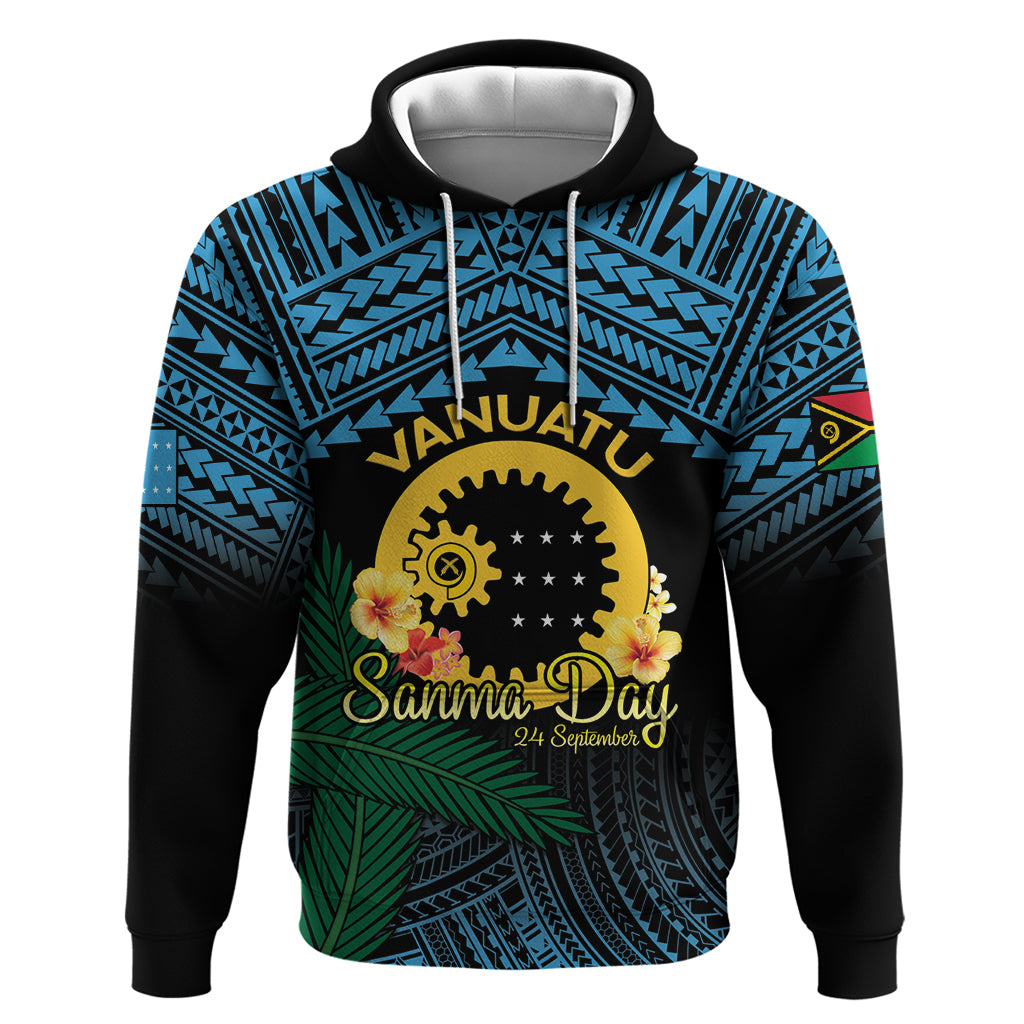 Personalised Sanma Day Zip Hoodie Vanuatu Provinces Polynesian Pattern