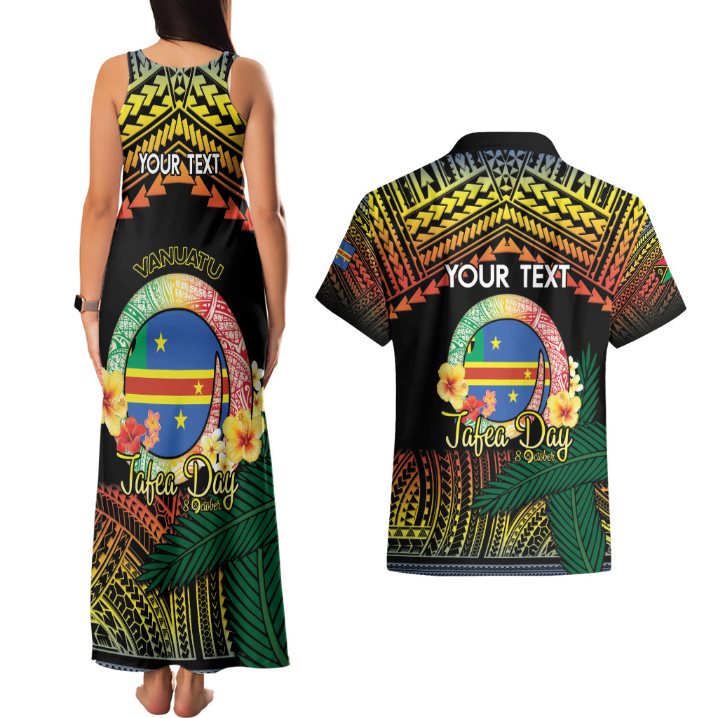 Personalised Tafea Day Couples Matching Tank Maxi Dress and Hawaiian Shirt Vanuatu Provinces Polynesian Pattern LT14 - Polynesian Pride