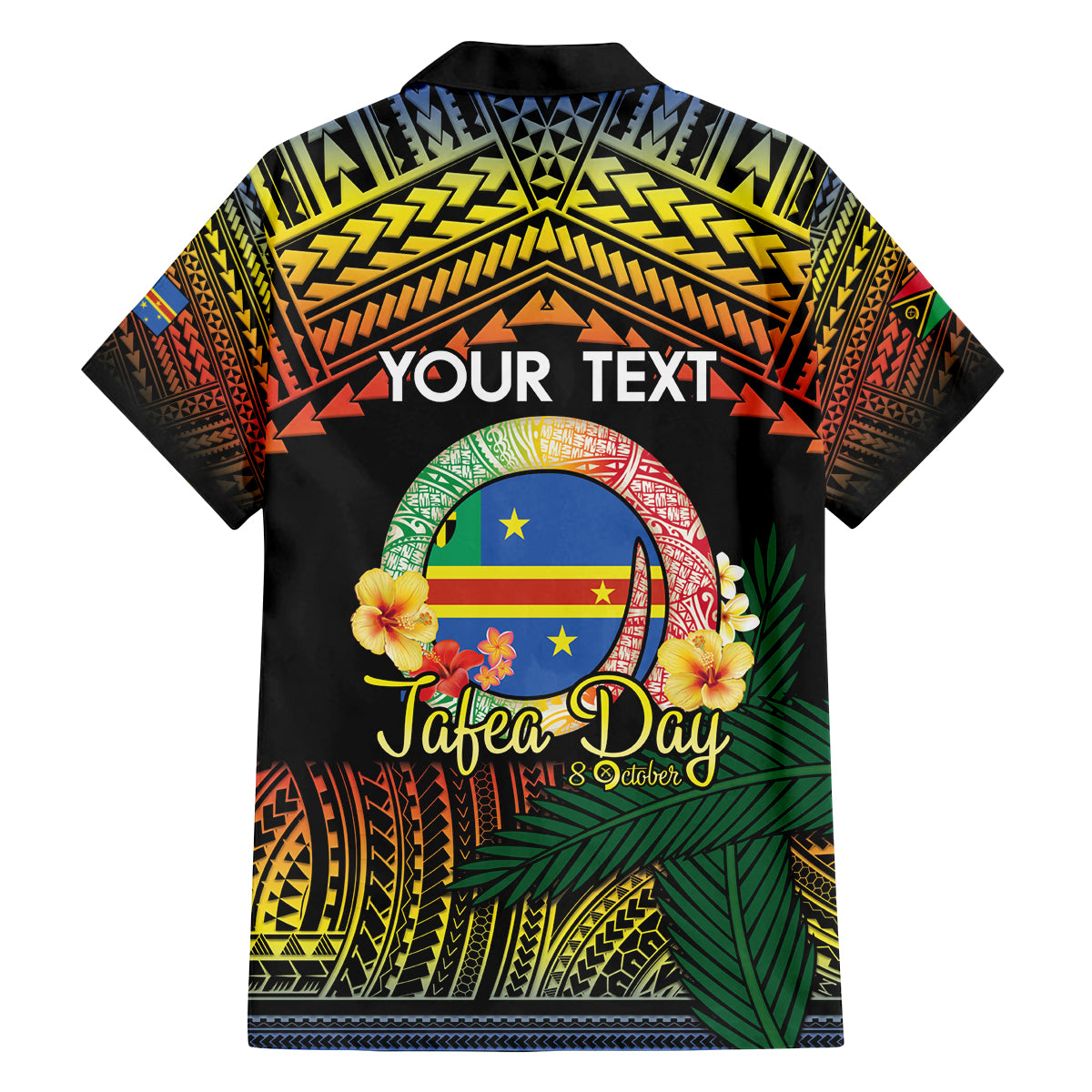 Personalised Tafea Day Family Matching Puletasi and Hawaiian Shirt Vanuatu Provinces Polynesian Pattern