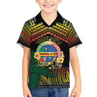 Personalised Tafea Day Family Matching Tank Maxi Dress and Hawaiian Shirt Vanuatu Provinces Polynesian Pattern