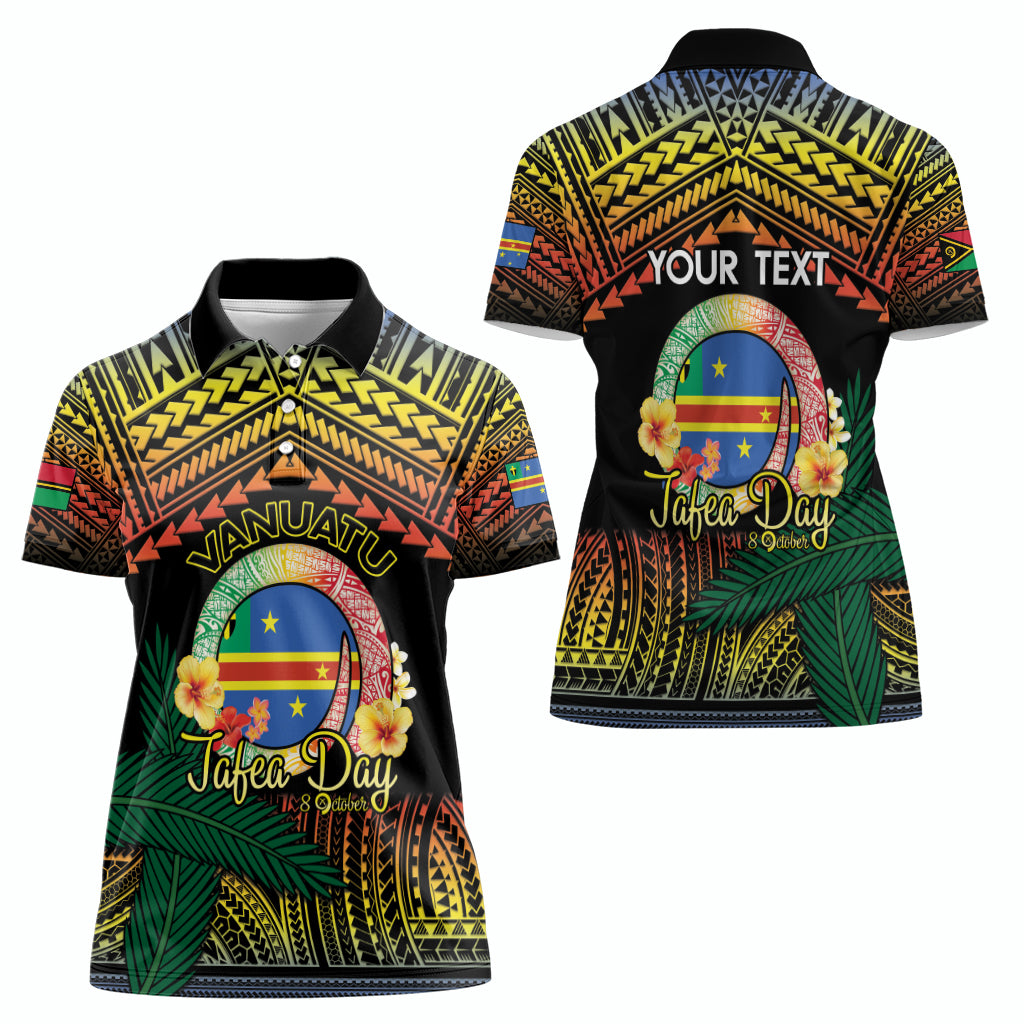 Personalised Tafea Day Women Polo Shirt Vanuatu Provinces Polynesian Pattern