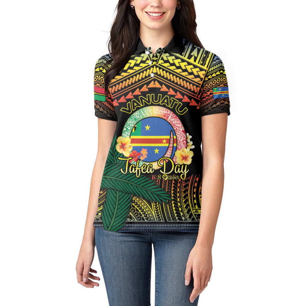 Personalised Tafea Day Women Polo Shirt Vanuatu Provinces Polynesian Pattern