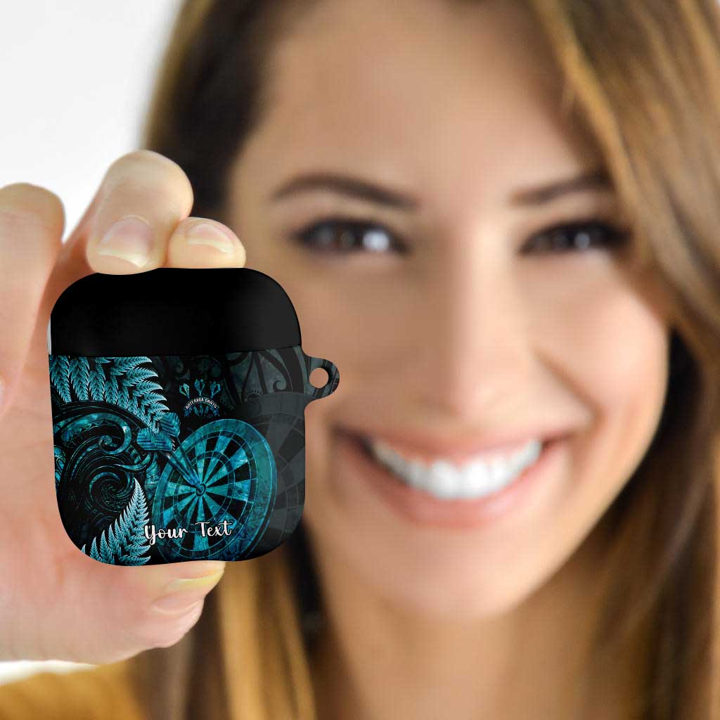 Personalised New Zealand Darts AirPods Case Happiness Is A Tight Threesome Maori Paua Shell - Polynesian Pride