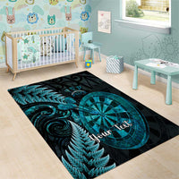 Personalised New Zealand Darts Area Rug Happiness Is A Tight Threesome Maori Paua Shell