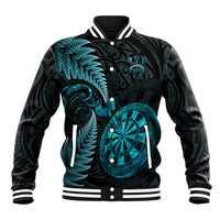 Personalised New Zealand Darts Baseball Jacket Happiness Is A Tight Threesome Maori Paua Shell