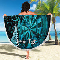 Personalised New Zealand Darts Beach Blanket Happiness Is A Tight Threesome Maori Paua Shell
