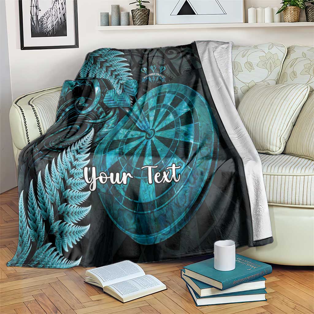 Personalised New Zealand Darts Blanket Happiness Is A Tight Threesome Maori Paua Shell