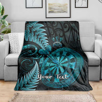 Personalised New Zealand Darts Blanket Happiness Is A Tight Threesome Maori Paua Shell