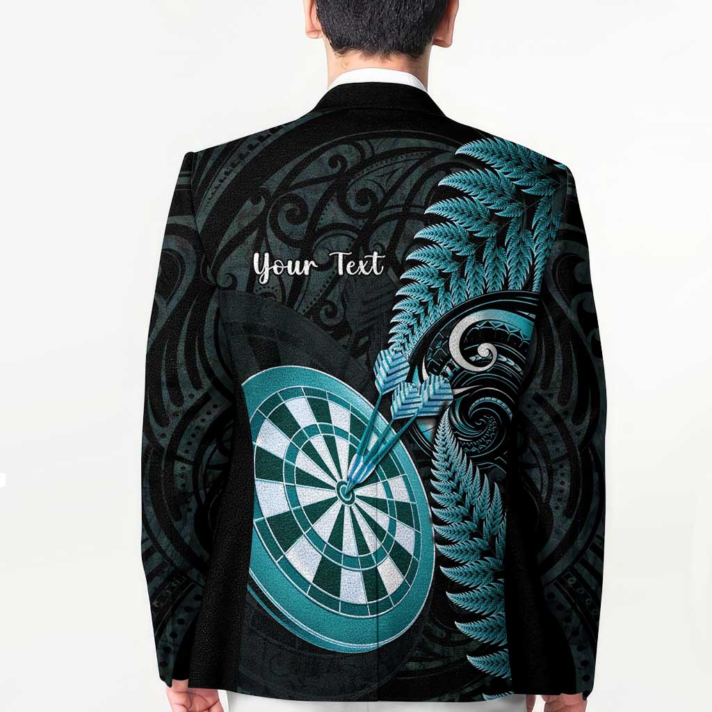 Personalised New Zealand Darts Blazer Happiness Is A Tight Threesome Maori Paua Shell - Polynesian Pride