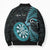 Personalised New Zealand Darts Bomber Puffer Jacket Happiness Is A Tight Threesome Maori Paua Shell - Polynesian Pride