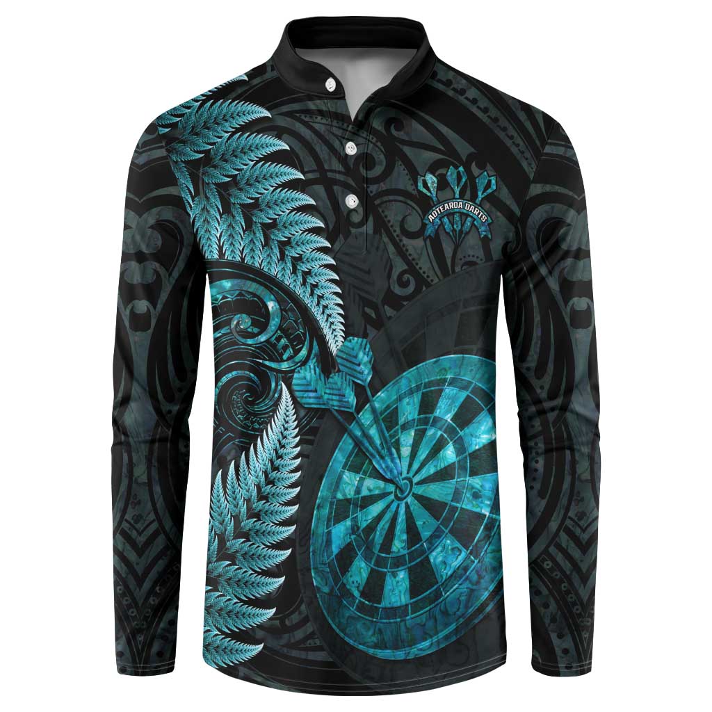 Personalised New Zealand Darts Button Sweatshirt Happiness Is A Tight Threesome Maori Paua Shell