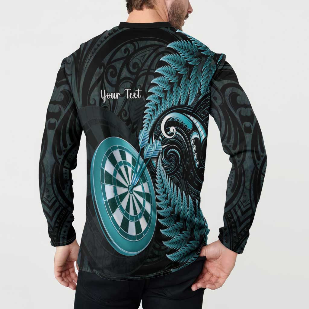 Personalised New Zealand Darts Button Sweatshirt Happiness Is A Tight Threesome Maori Paua Shell