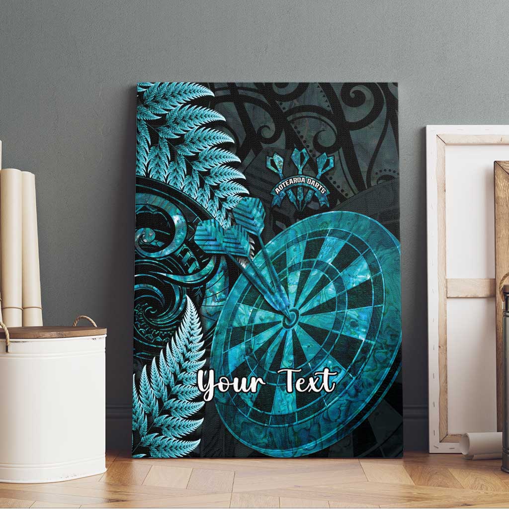 Personalised New Zealand Darts Canvas Wall Art Happiness Is A Tight Threesome Maori Paua Shell
