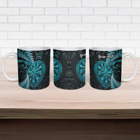 Personalised New Zealand Darts Ceramic Mug Happiness Is A Tight Threesome Maori Paua Shell - Polynesian Pride