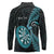 Personalised New Zealand Darts Long Sleeve Polo Shirt Happiness Is A Tight Threesome Maori Paua Shell