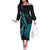 Personalised New Zealand Darts Off The Shoulder Long Sleeve Dress Happiness Is A Tight Threesome Maori Paua Shell