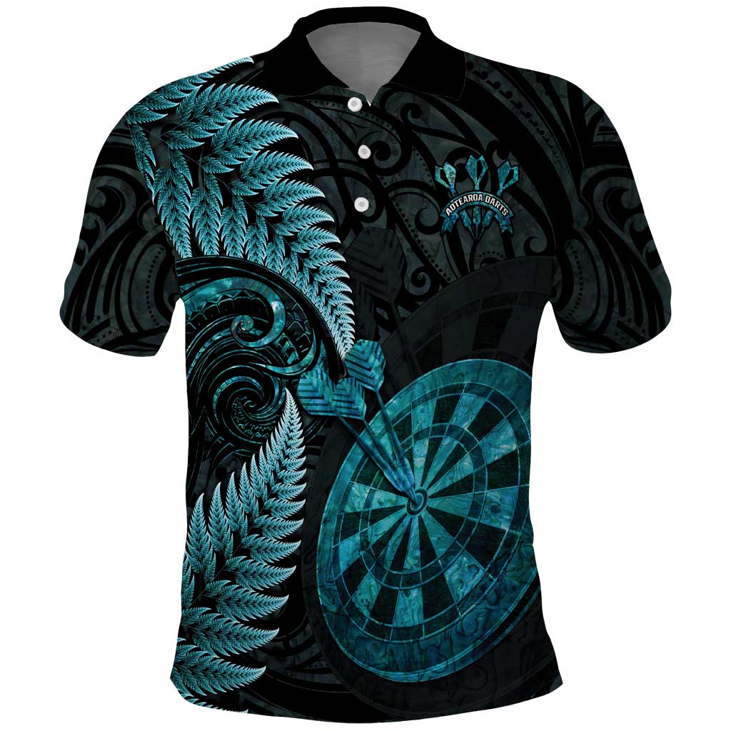 Personalised New Zealand Darts Polo Shirt Happiness Is A Tight Threesome Maori Paua Shell