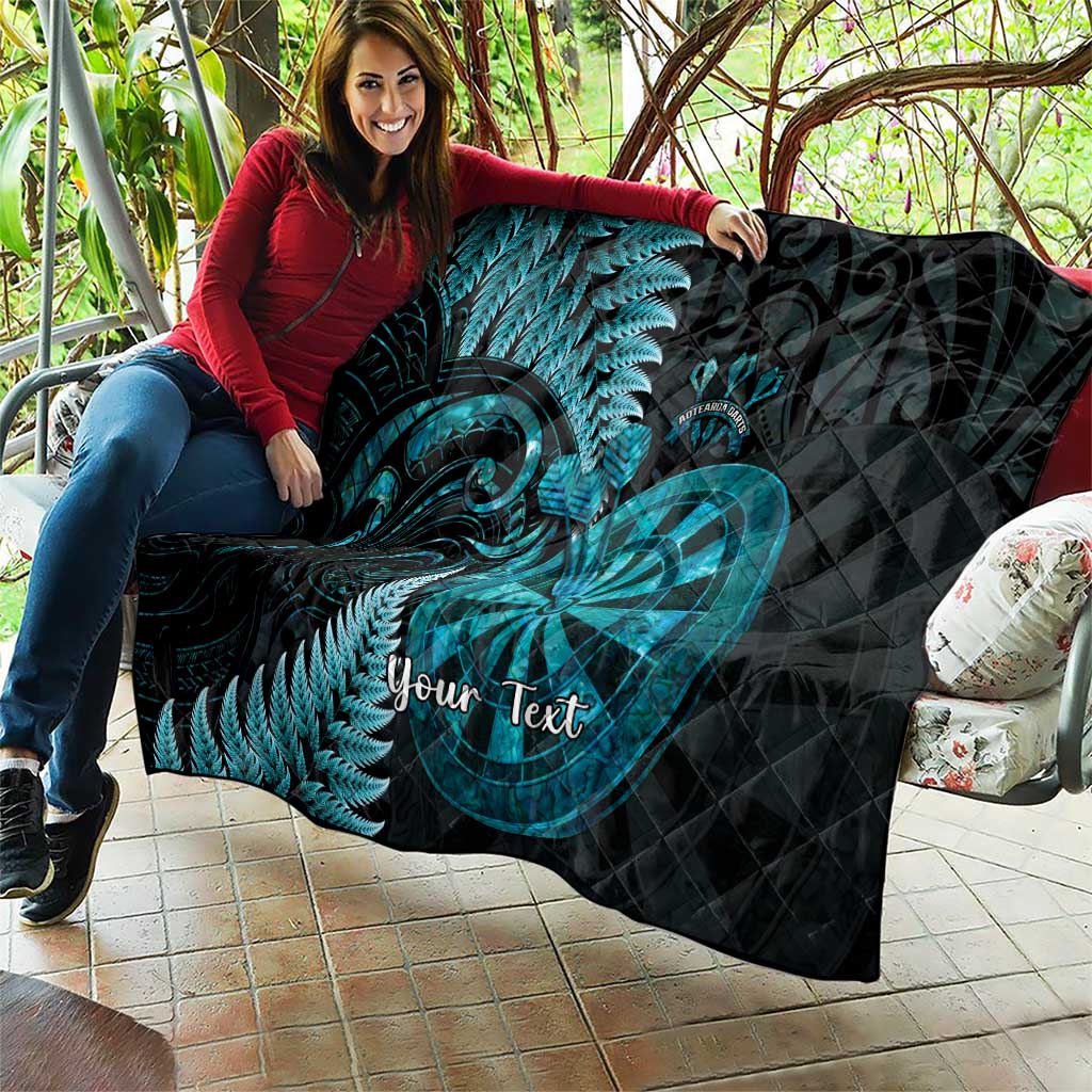 Personalised New Zealand Darts Quilt Happiness Is A Tight Threesome Maori Paua Shell