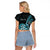 Personalised New Zealand Darts Raglan Cropped T Shirt Happiness Is A Tight Threesome Maori Paua Shell