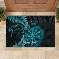 Personalised New Zealand Darts Rubber Doormat Happiness Is A Tight Threesome Maori Paua Shell