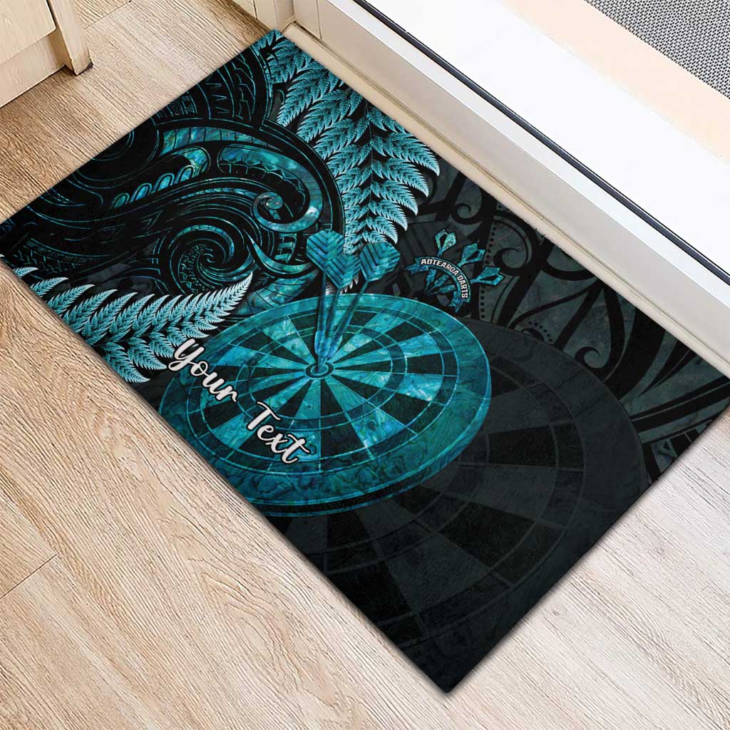 Personalised New Zealand Darts Rubber Doormat Happiness Is A Tight Threesome Maori Paua Shell