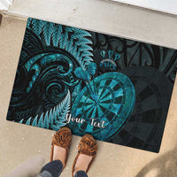 Personalised New Zealand Darts Rubber Doormat Happiness Is A Tight Threesome Maori Paua Shell