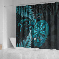 Personalised New Zealand Darts Shower Curtain Happiness Is A Tight Threesome Maori Paua Shell