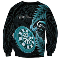 Personalised New Zealand Darts Sweatshirt Happiness Is A Tight Threesome Maori Paua Shell