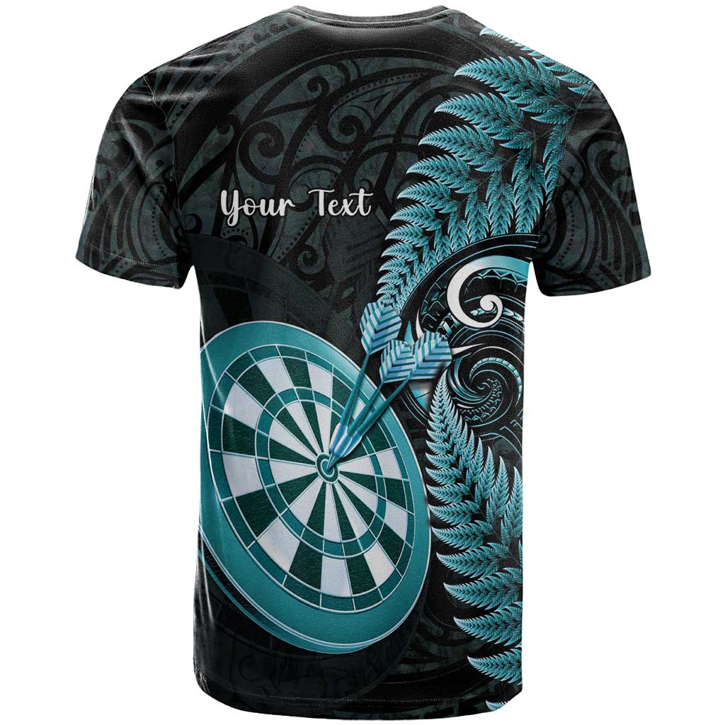 Personalised New Zealand Darts T Shirt Happiness Is A Tight Threesome Maori Paua Shell