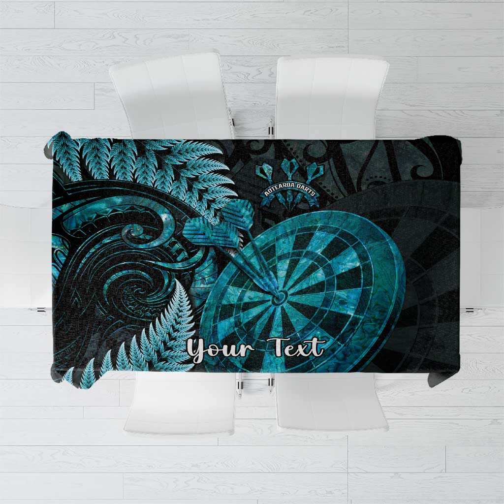 Personalised New Zealand Darts Tablecloth Happiness Is A Tight Threesome Maori Paua Shell