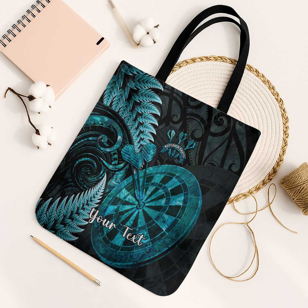 Personalised New Zealand Darts Tote Bag Happiness Is A Tight Threesome Maori Paua Shell - Polynesian Pride