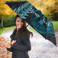 Personalised New Zealand Darts Umbrella Happiness Is A Tight Threesome Maori Paua Shell - Polynesian Pride
