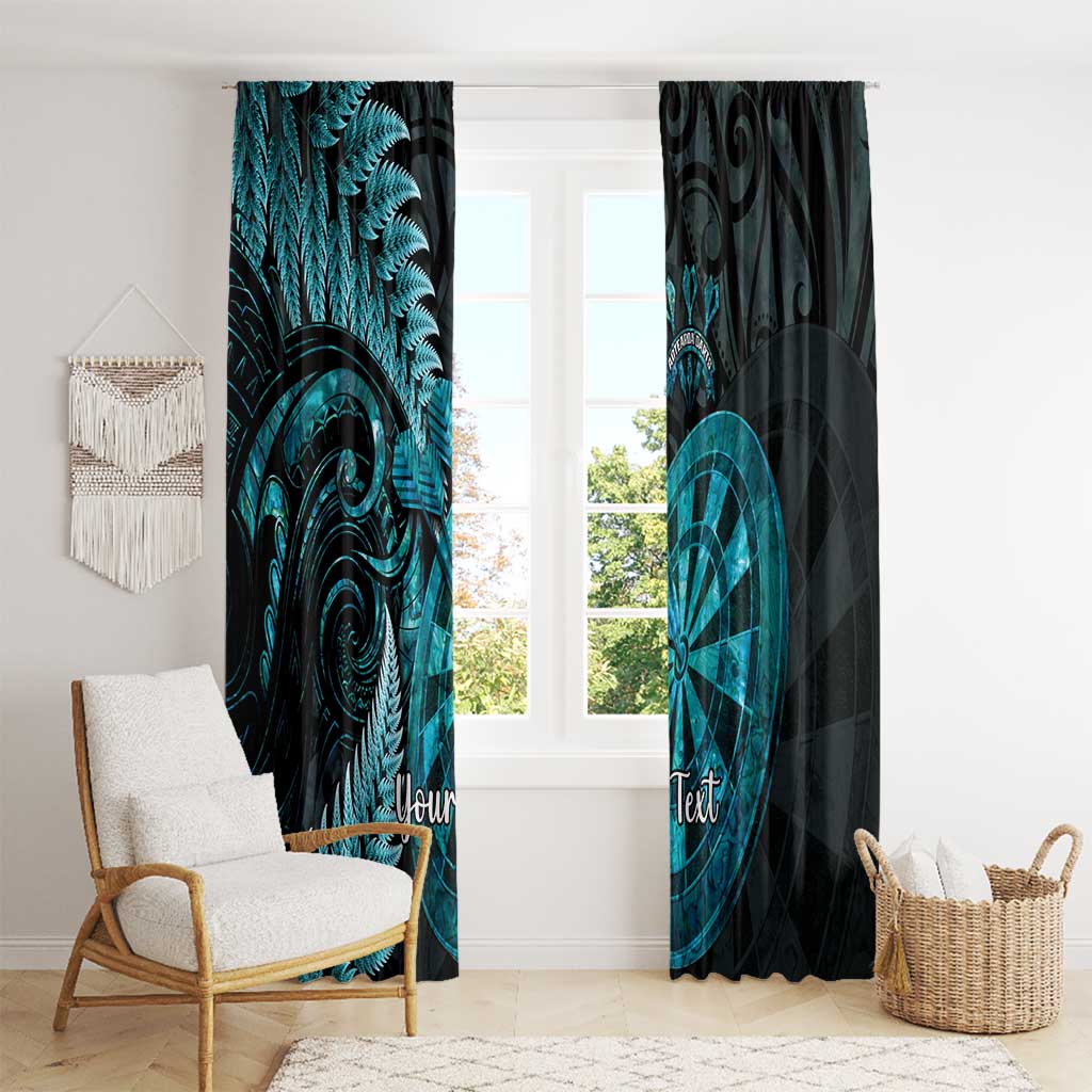 Personalised New Zealand Darts Window Curtain Happiness Is A Tight Threesome Maori Paua Shell