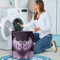 New Zealand Ta Moko Laundry Basket Aotearoa Maori Chest Tattoo Purple LT14 - Polynesian Pride