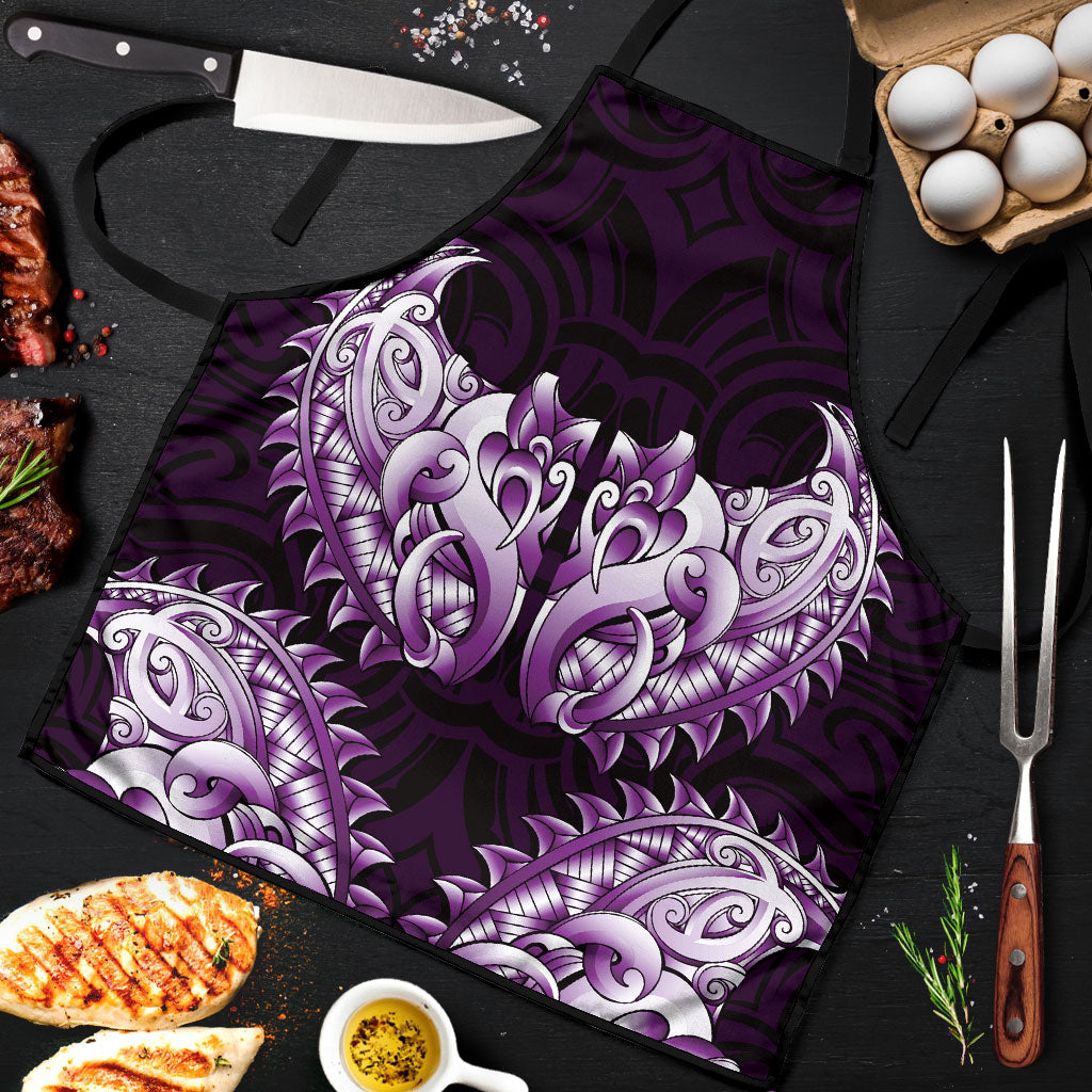 New Zealand Ta Moko Apron Aotearoa Maori Chest Tattoo Purple LT14 Purple - Polynesian Pride