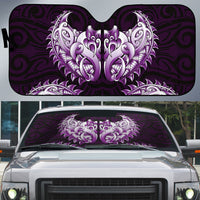 New Zealand Ta Moko Auto Sun Shade Aotearoa Maori Chest Tattoo Purple LT14 Purple - Polynesian Pride