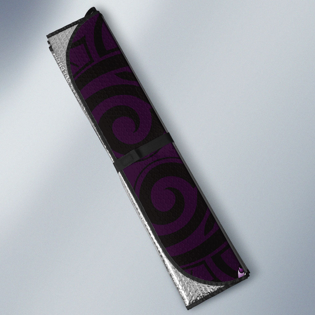 New Zealand Ta Moko Auto Sun Shade Aotearoa Maori Chest Tattoo Purple LT14 - Polynesian Pride