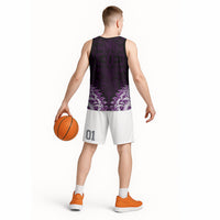 New Zealand Ta Moko Basketball Jersey Aotearoa Maori Chest Tattoo Purple LT14 - Polynesian Pride